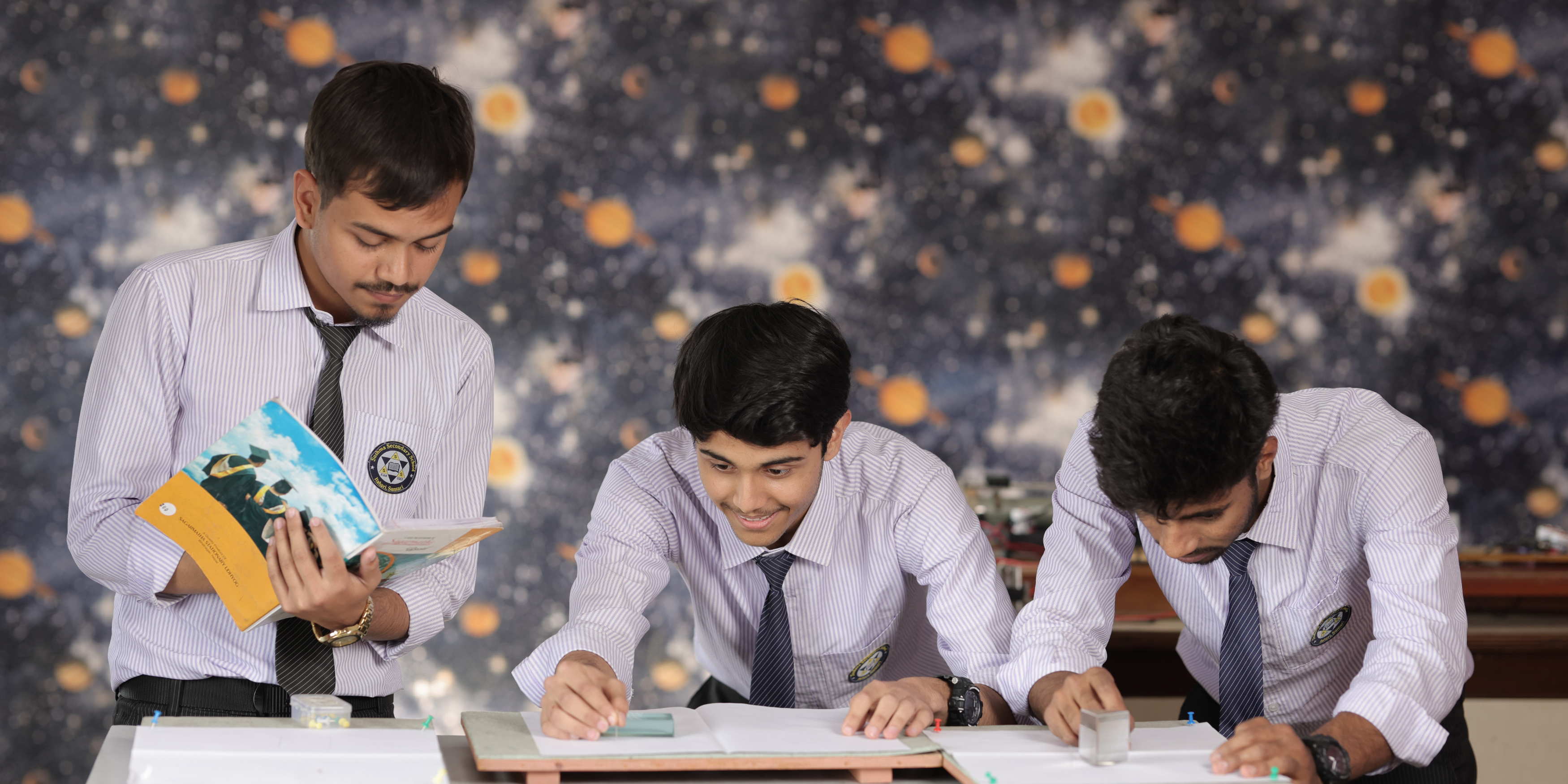 Secondary students focused on studies